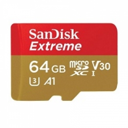 large sandisk sandisk extreme microsdhc memory card v30 u3 c10 a1 uhs 1 100 60mb 64gb sdsqxaf 064g gn6aa full02
